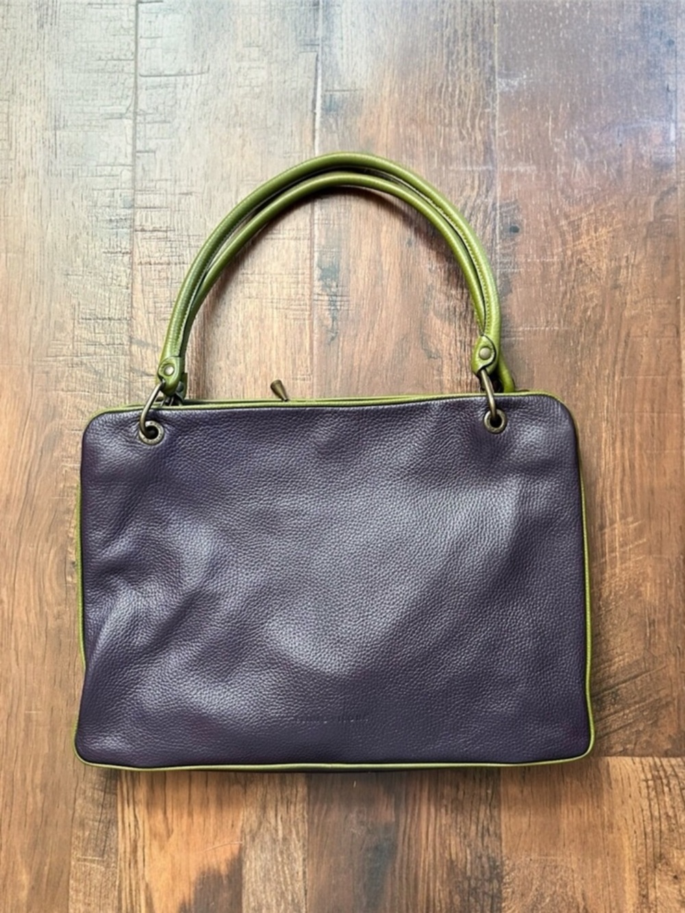 PLINIO VISONA leather color block bag, made in Italy, NWOT